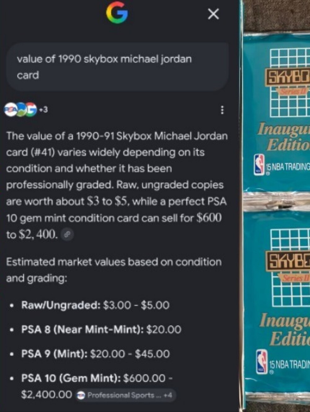 1990 Skybox Inaugural Edition NBA Trading Cards - Teal Packs